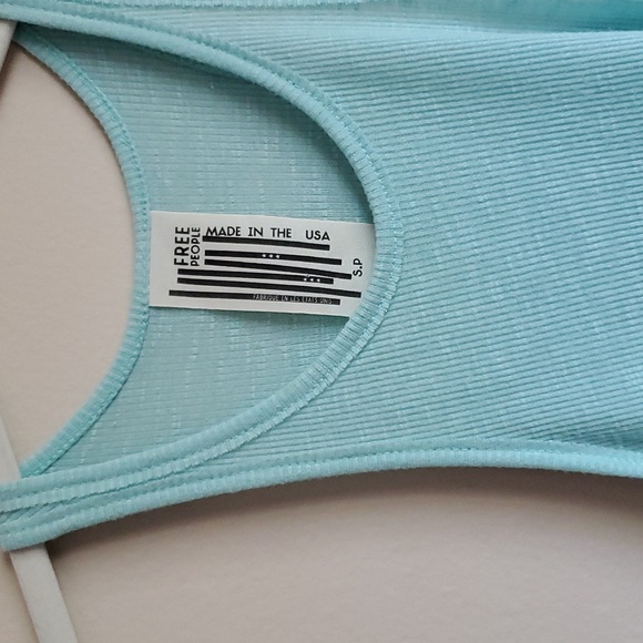 Free People Tops - FREE PEOPLE Turquoise Ribbed Tank Top, Sz Small Like New